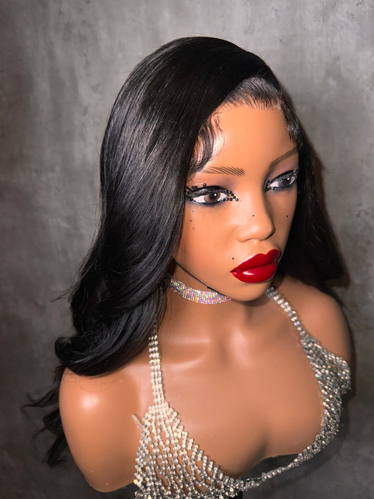 "KELLY" (NATURAL BLACK ) GLUELESS UNIT