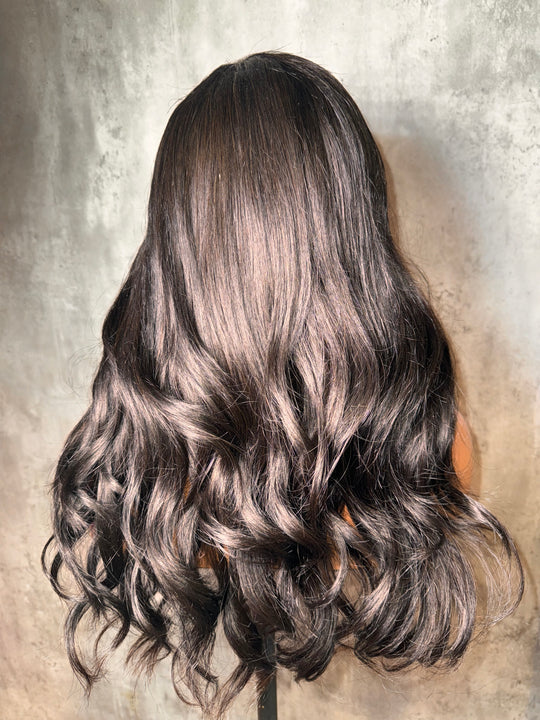 "KELLY" (NATURAL BLACK ) GLUELESS UNIT