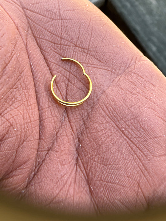 Luxury Clicker Double Hoop Nose Ring(20G) Gold/Silver