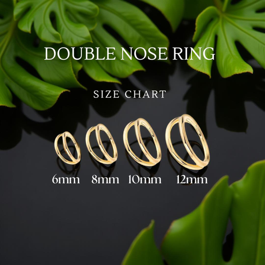 Luxury Clicker Double Hoop Nose Ring(20G) Gold/Silver