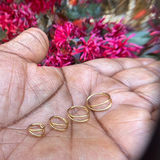 Luxury Clicker Double Hoop Nose Ring(20G) Gold/Silver