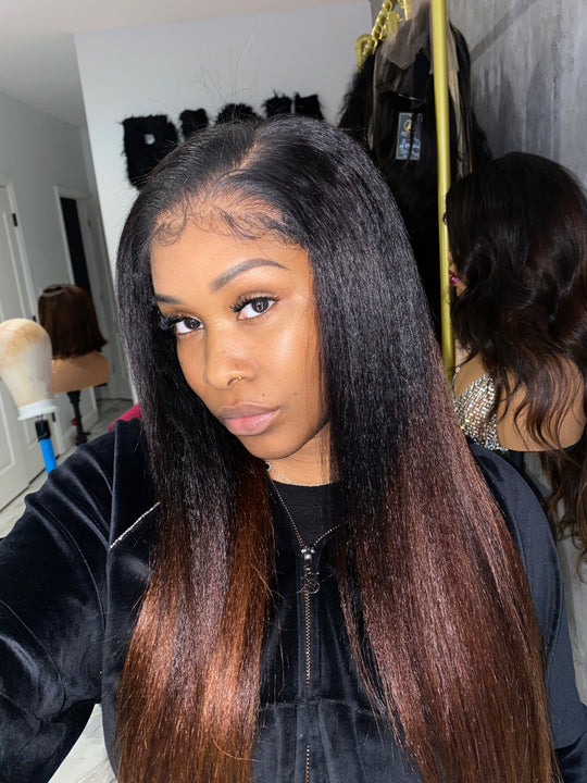 "KENYA" Kinky Straight Glueless Natural Look
