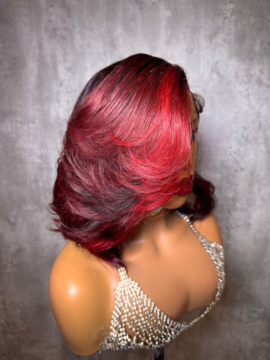 “RUBY GLAM” 14”(Red Highlights)