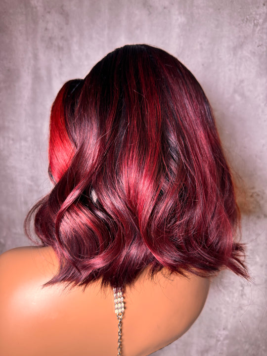 “RUBY GLAM” 14”(Red Highlights)