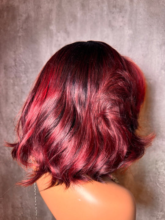 “RUBY GLAM” 14”(Red Highlights)