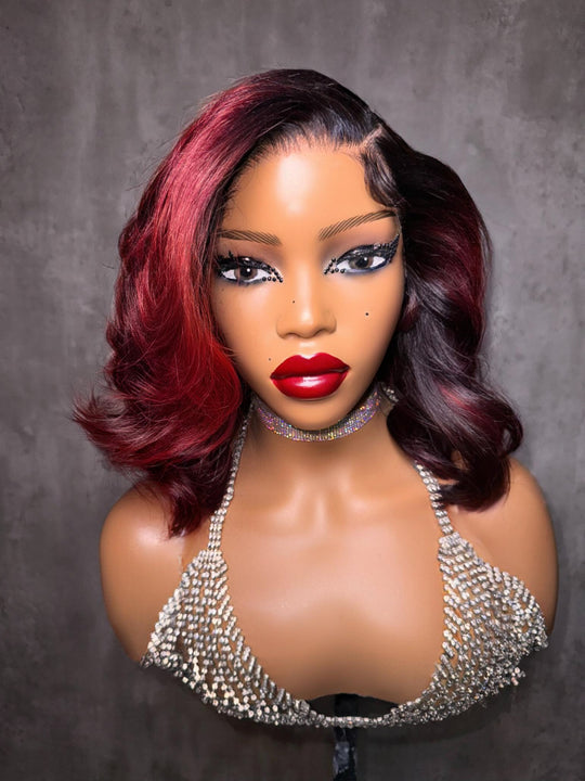 “RUBY GLAM” 14”(Red Highlights)